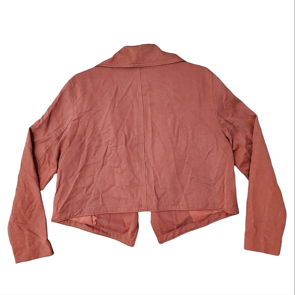 Club Monaco Jacket Blazer 'Richi' Moto Drapy Lightweight Cropped Lyocell (Large) - Picture 5 of 11